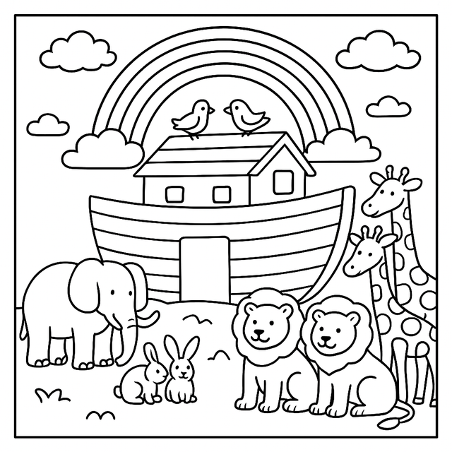 Arca de Noé para colorir